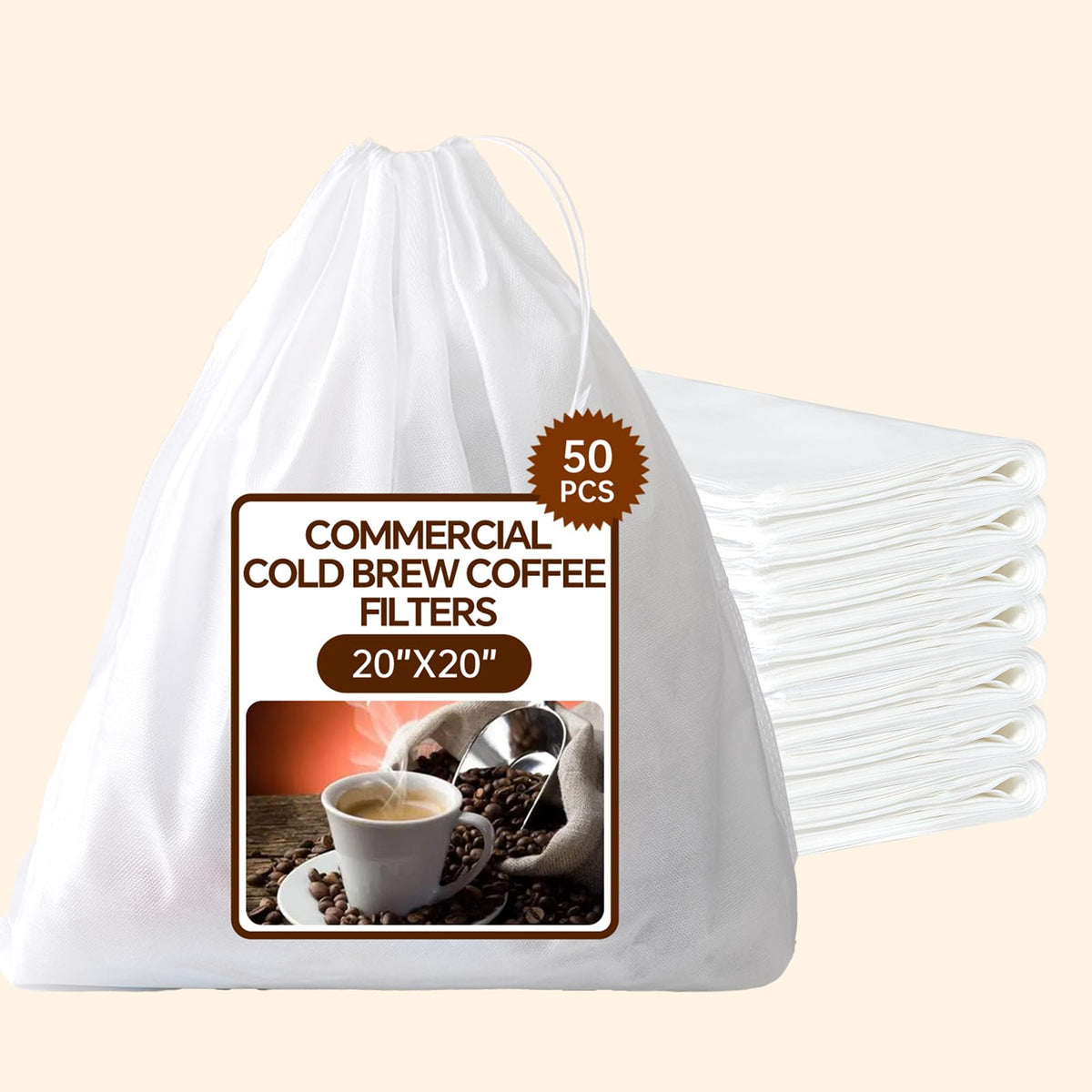 XNXQLFPY drawstring filter bag enables quick, mess-free cold brew prep.