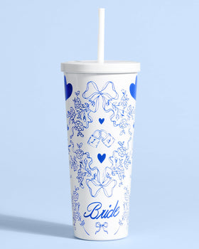 xo, Fetti blue floral bows hearts artwork enhances wedding prep vibes.