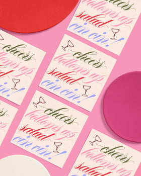 xo Fetti Cheers table-scape napkins showcase versatile styling for holidays and girls' nights.