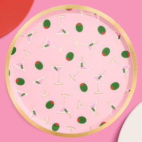 xo Fetti dirty martini plates with gold trim for stylish events