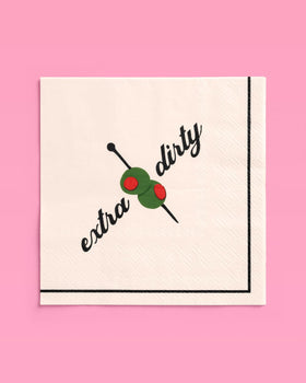 xo Fetti Martini Napkins at a cocktail party table for stylish serving