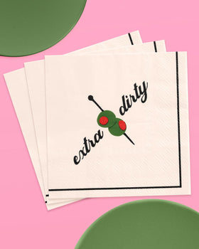 xo Fetti Martini Napkins near the bar for easy cleanup and cohesive decor