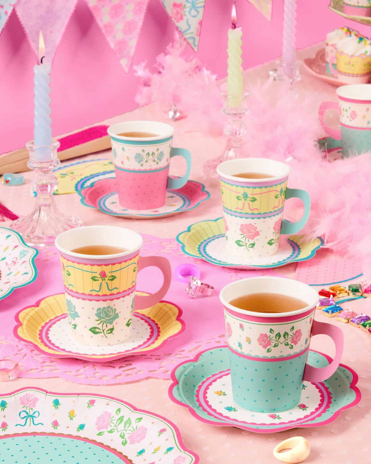 xo, Fetti scalloped saucers pair with cups for chic tablescapes