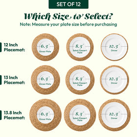 XOHUYD handwoven round placemat with durable edge for heavy dinnerware