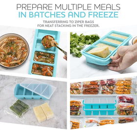 XOMOO 1-cup portion cubes tray with precise measurement for meal prep.