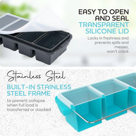 XOMOO tray designed for batch bone broth portions to reheat.