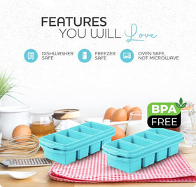 XOMOO soup and broth freezer tray versatile from freezer to oven.