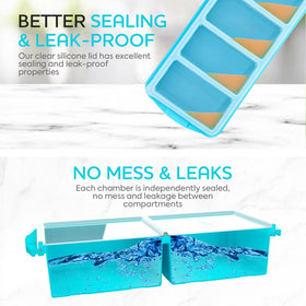 Xomoo soup freezer container top view highlighting durability and lid design