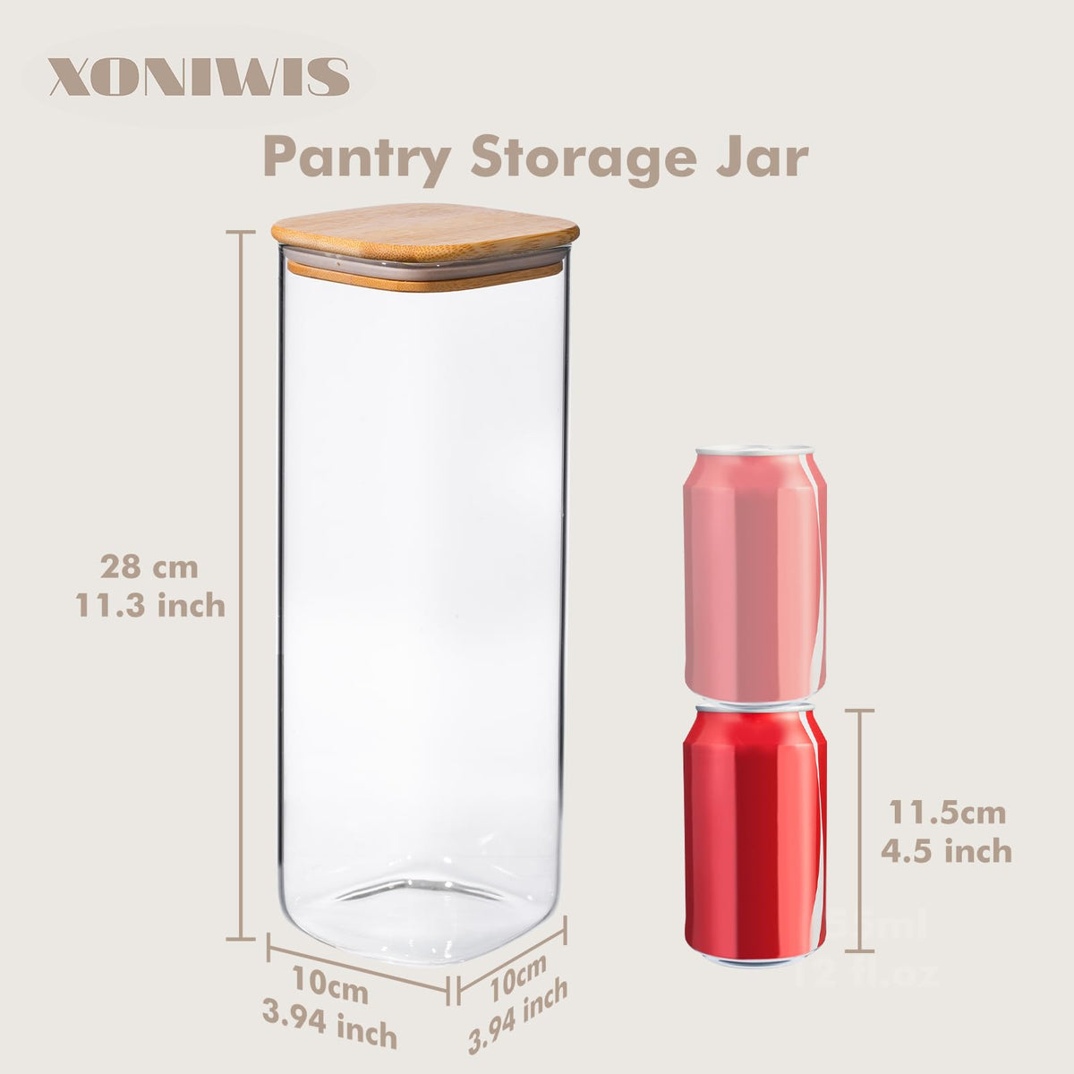 Xoniwis clear glass pantry containers let you monitor levels at a glance