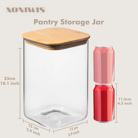 Xoniwis space-efficient square jars fit more on shelves.