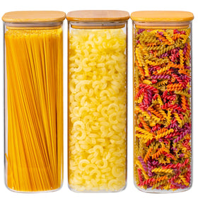 Xoniwis spaghetti tall glass pantry jar helps keep pasta fresh and visible