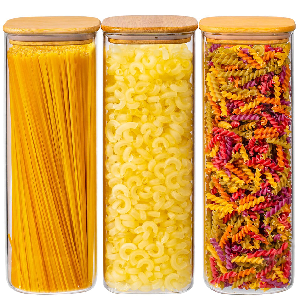 Xoniwis spaghetti tall glass pantry jar helps keep pasta fresh and visible
