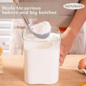Xoniwis square glass pantry containers maximize shelf space and visibility.