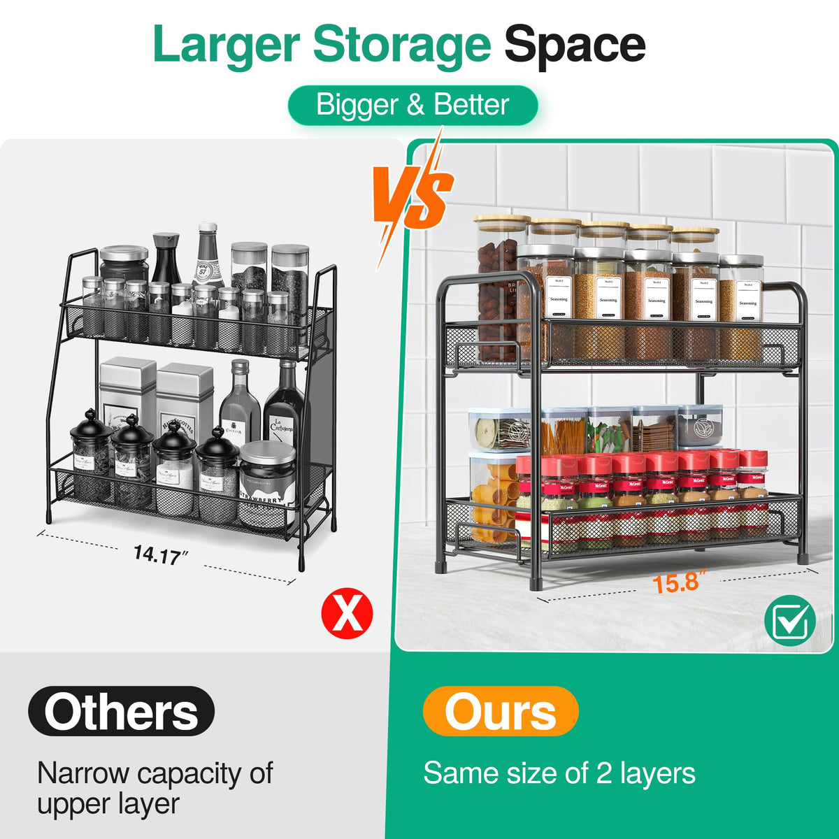 Xpatee easy-assembly detachable spice rack set up quickly.