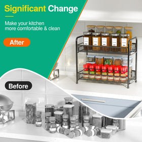 Xpatee large-capacity shelf neatly holds more jars and reduces clutter.