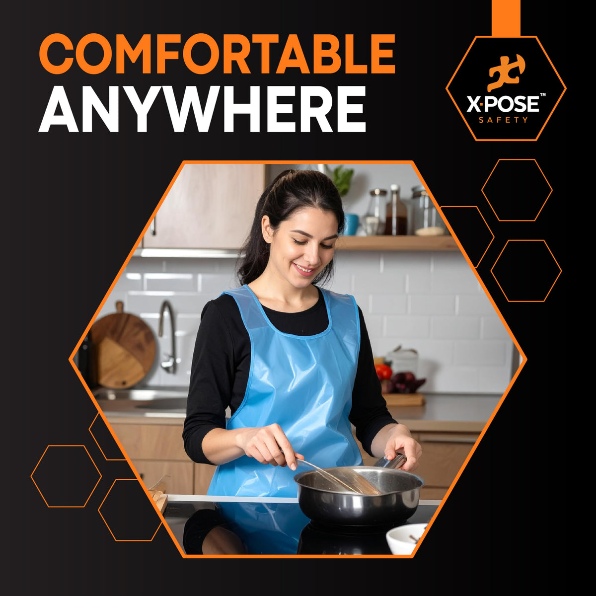 Xpose Safety 1mil polyethylene apron, water-resistant barrier for messy tasks.