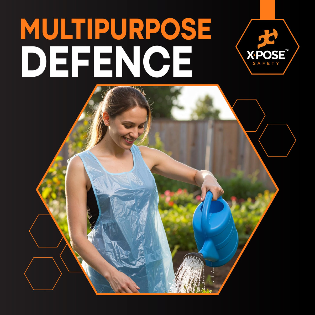 Xpose Safety classroom apron in blue, lightweight protection for crafts.