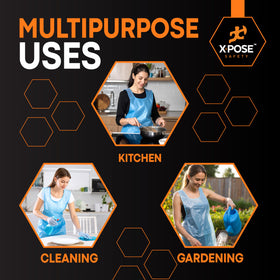 Blue Xpose Safety apron for kitchen use, waterproof to protect clothes.