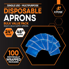 Xpose Safety blue apron for outdoor DIY, durable waterproof barrier.