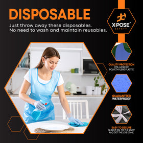 Xpose Safety blue apron for painting, protects clothing from spills.