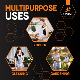 Xpose Safety 300 white disposable apron individually packaged for quick grab and use.