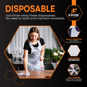 Xpose Safety individually wrapped aprons ensure hygienic single-use convenience.