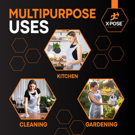 Xpose Safety 1mil waterproof apron design protects clothes during cooking.
