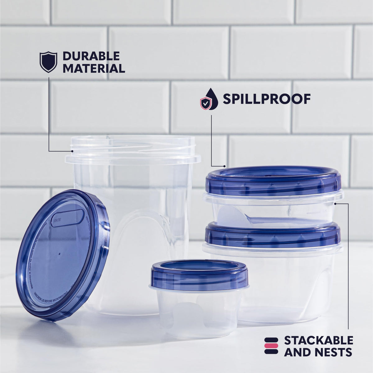 XpressPak deli containers leftovers neatly displayed for storage.