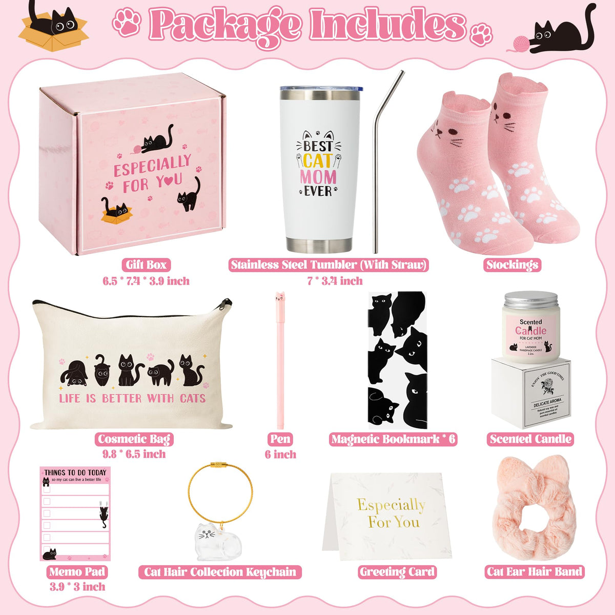 Xqumoi makeup bag with cat theme helps organize daily cosmetics