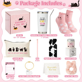 Xqumoi makeup bag with cat theme helps organize daily cosmetics