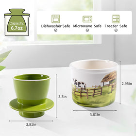 XRBEOU butter keeper on countertop adds farmhouse charm and practical butter accessibility.