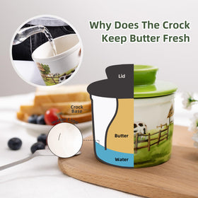 XRBEOU butter dish enhances kitchen decor while preserving soft butter for easy spreading.