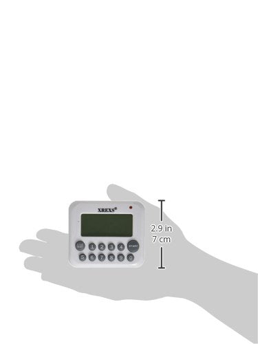 XREXS timer with built-in hook for easy hanging in kitchen or classroom.