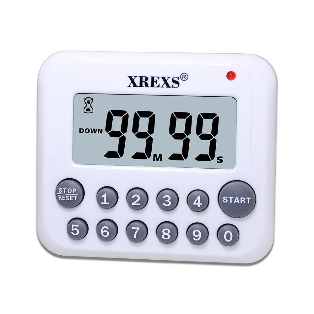 XREXS digital kitchen timer with magnet back on fridge for quick reminders.