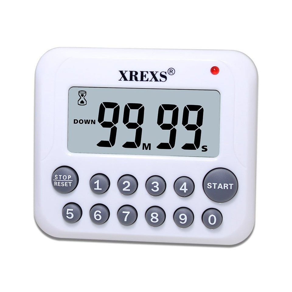 XREXS digital kitchen timer with magnet back on fridge for quick reminders.