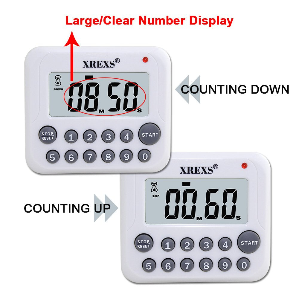 XREXS timer retractable stand keeps time visible on the counter.