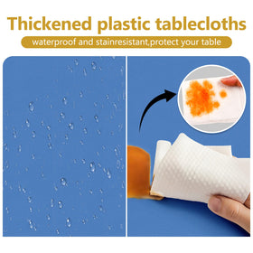 XSEINO easy-clean-up navy blue tablecloth speeds party tidying