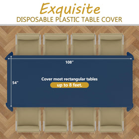 XSEINO navy blue waterproof tablecloth protects the surface from spills