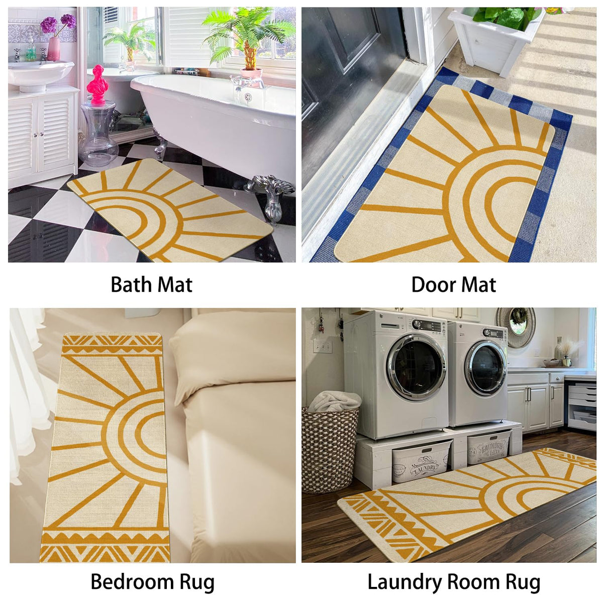 Xsinufn Boho kitchen mat easy cleaning and maintenance