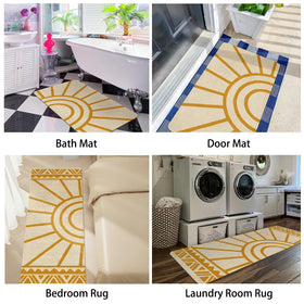 Xsinufn Boho kitchen mat easy cleaning and maintenance