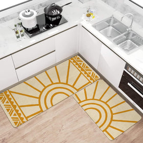 Xsinufn Boho kitchen mat with non slip back secures placement