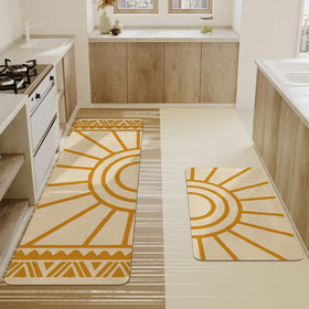 Xsinufn Boho kitchen mat pattern closeup showcases vibrant design