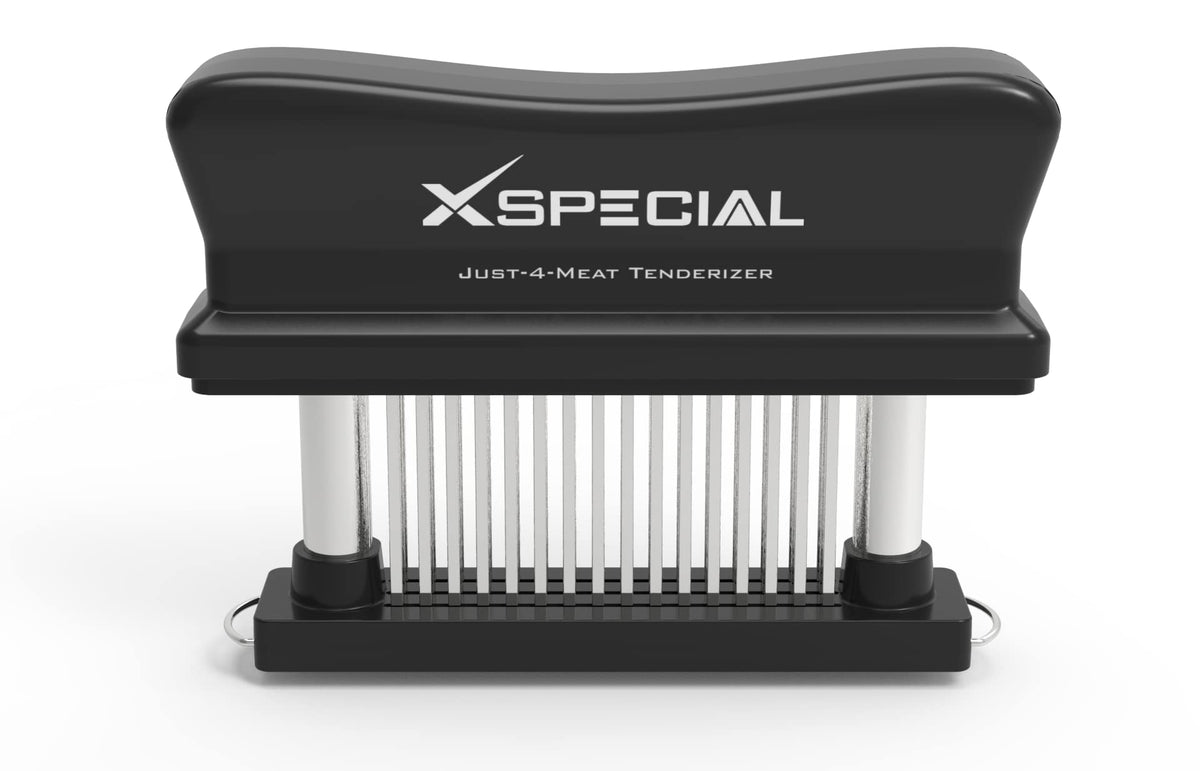 XSpecial 48-blade tenderizer close-up for even tenderness and deeper seasoning.