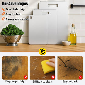 XTBSE titanium cutting board double-sided: separate sides for produce and proteins.