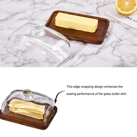XTTAP butter dish on countertop for quick butter access.