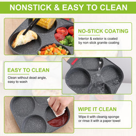 Xtujcya nonstick marble coating enabling easy food release and cleanup.