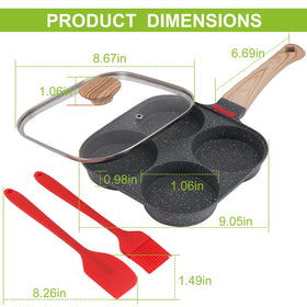 Xtujcya egg pan with lid shown for secure, steam-assisted cooking.
