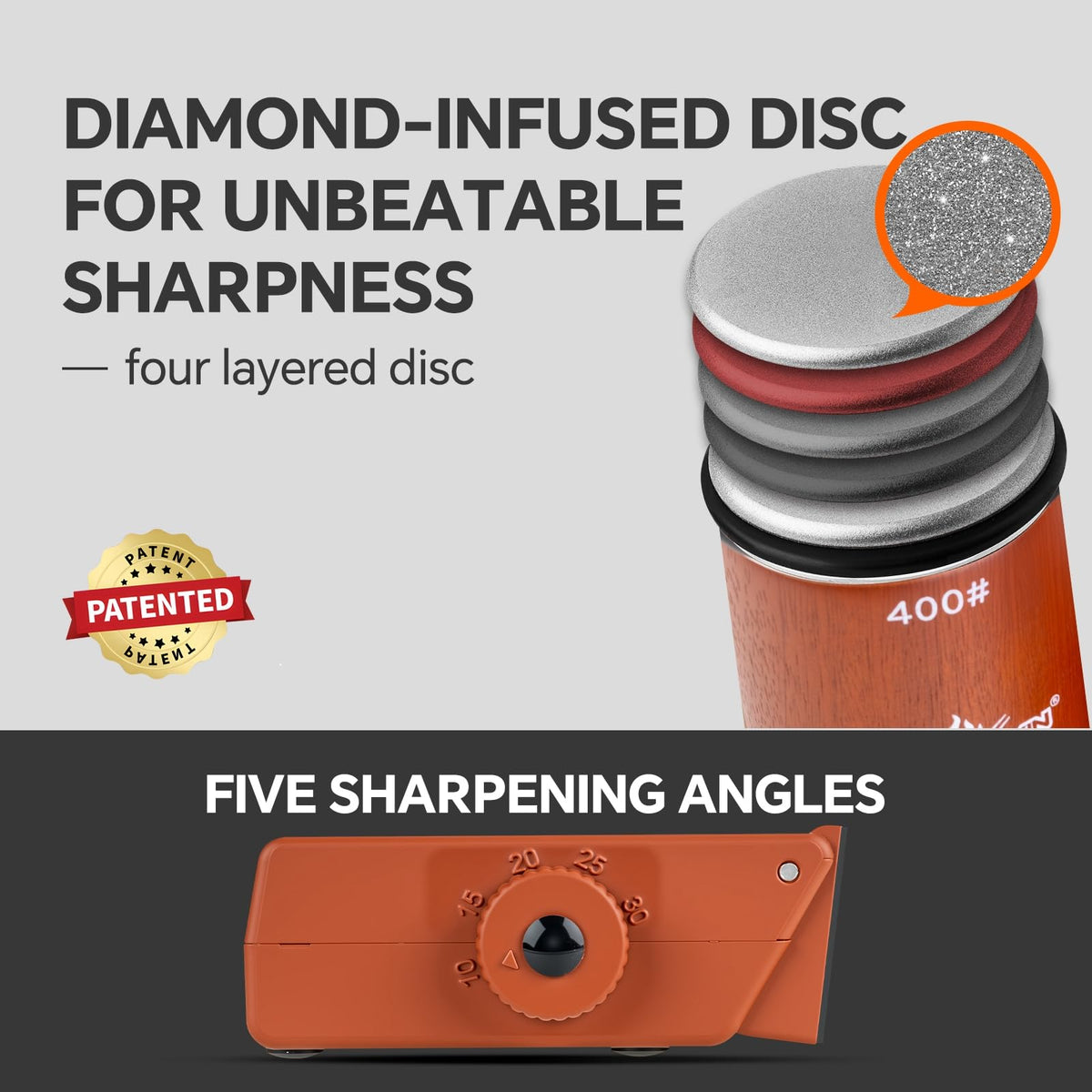 XUDAKAIXIN magnetic blade clamp secures knives during sharpening.