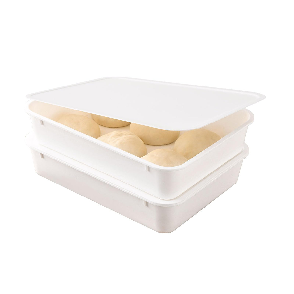 Xu-ohead pizza dough proofing box setup for large batches and consistent fermentation.