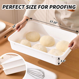 Xu-ohead stackable proofing trays help organize multiple dough batches neatly.